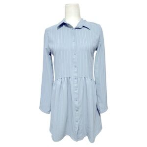 REFKA  blue white pinstriped shirt dress size 6